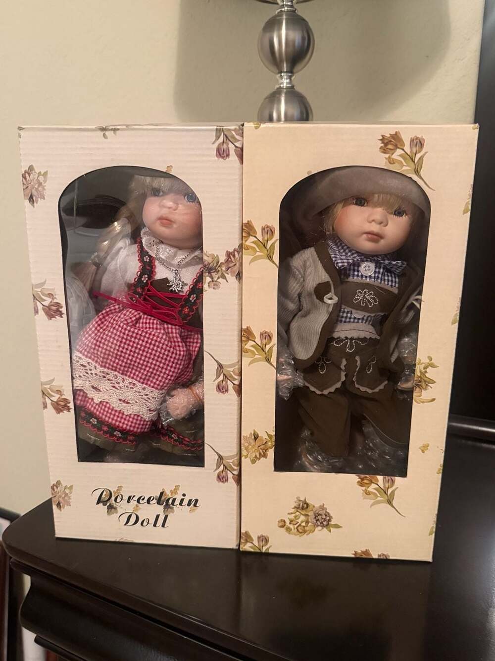 Set of 2 Vintage RF Collection German Heritage Porcelain Dolls Hansel and Gretel